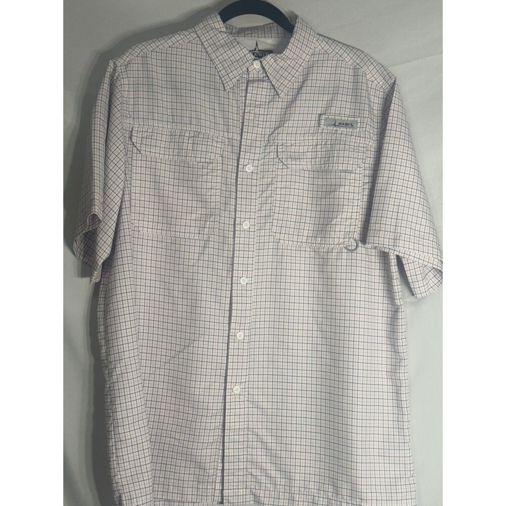 Habit Mens Medium M Plaid Light Weight Fishing/Camp/Hiking Shirt SPF+40